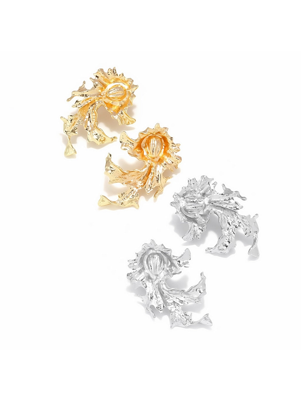 Earedge - Vintage Style Alloy Flower Dangle Earrings