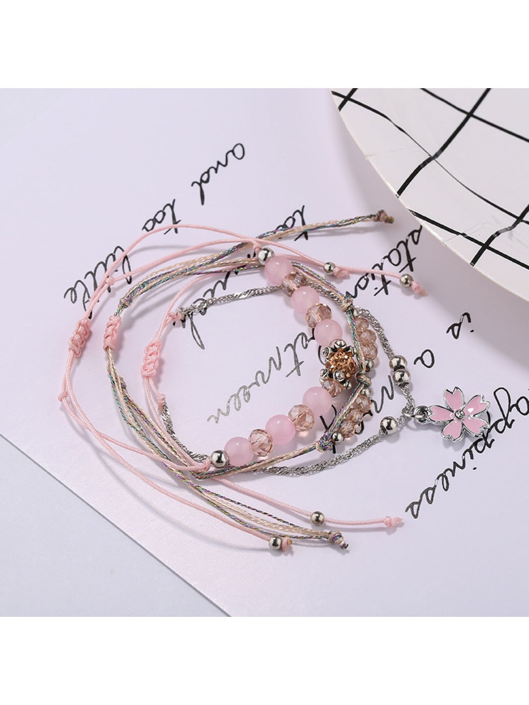 Lovra small bead bracelet shown in natural light emphasizing bead texture