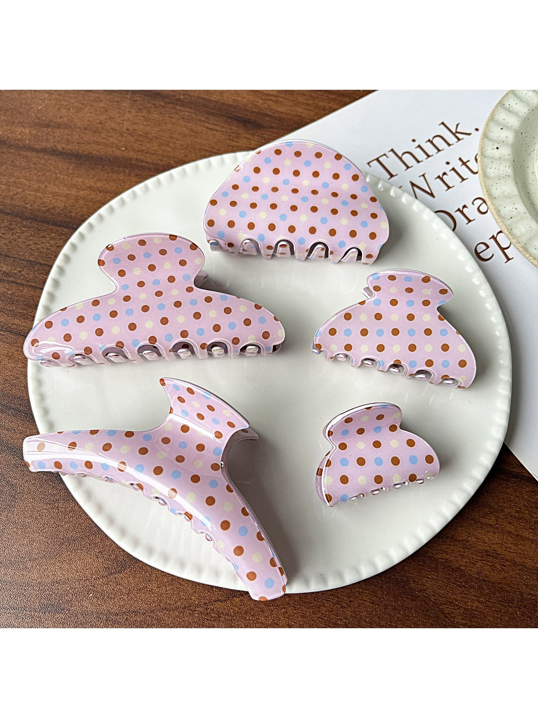 Beau - Modern Minimalist Polka Dot Hair Claw Clip