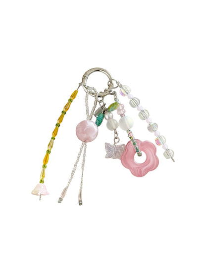Keypus - Lily of the Valley Beaded Floral Bag Charm Keychain