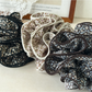 Gifty - Floral Trim Layered Ruffle Hair Scrunchie