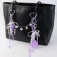 Keypus - Purple Beaded Bow Cord Keychain