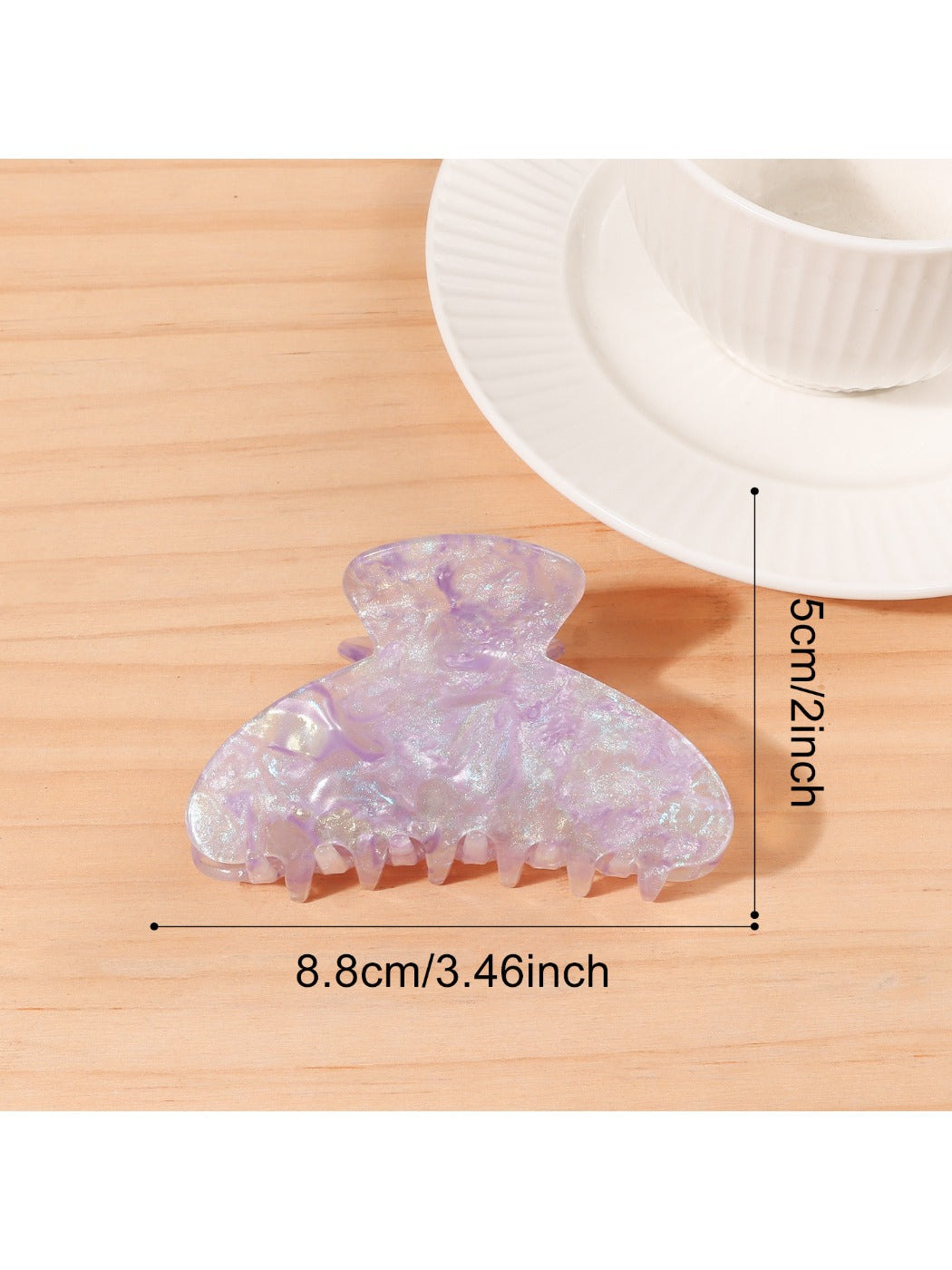 Beau - Iridescent Half Round Hair Claw Clip