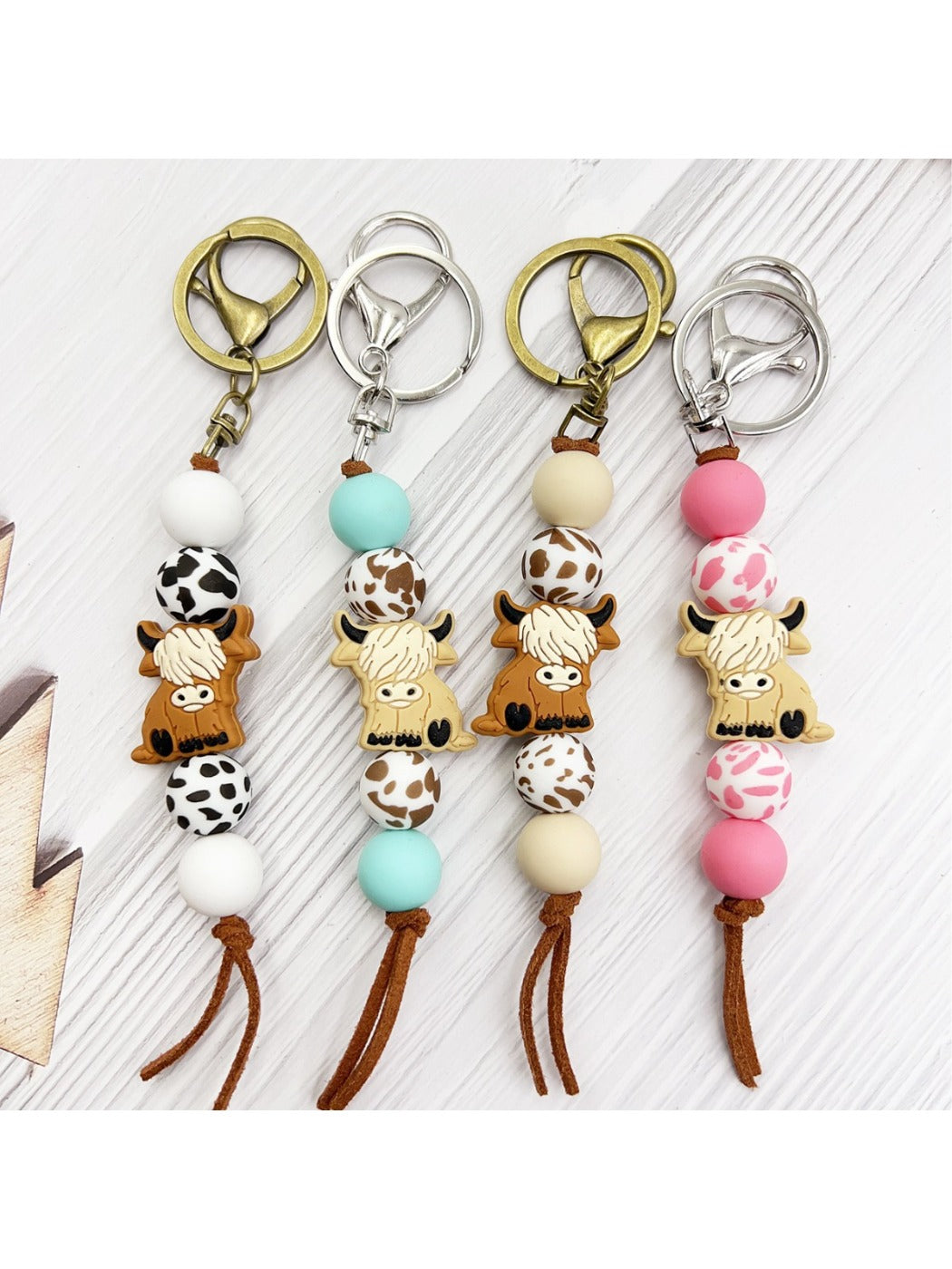 Keypus - Cartoon Yak-shaped Beads Keychain