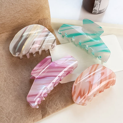 Beau - Patterned PVC Marbled Finish Claw Hair Clip