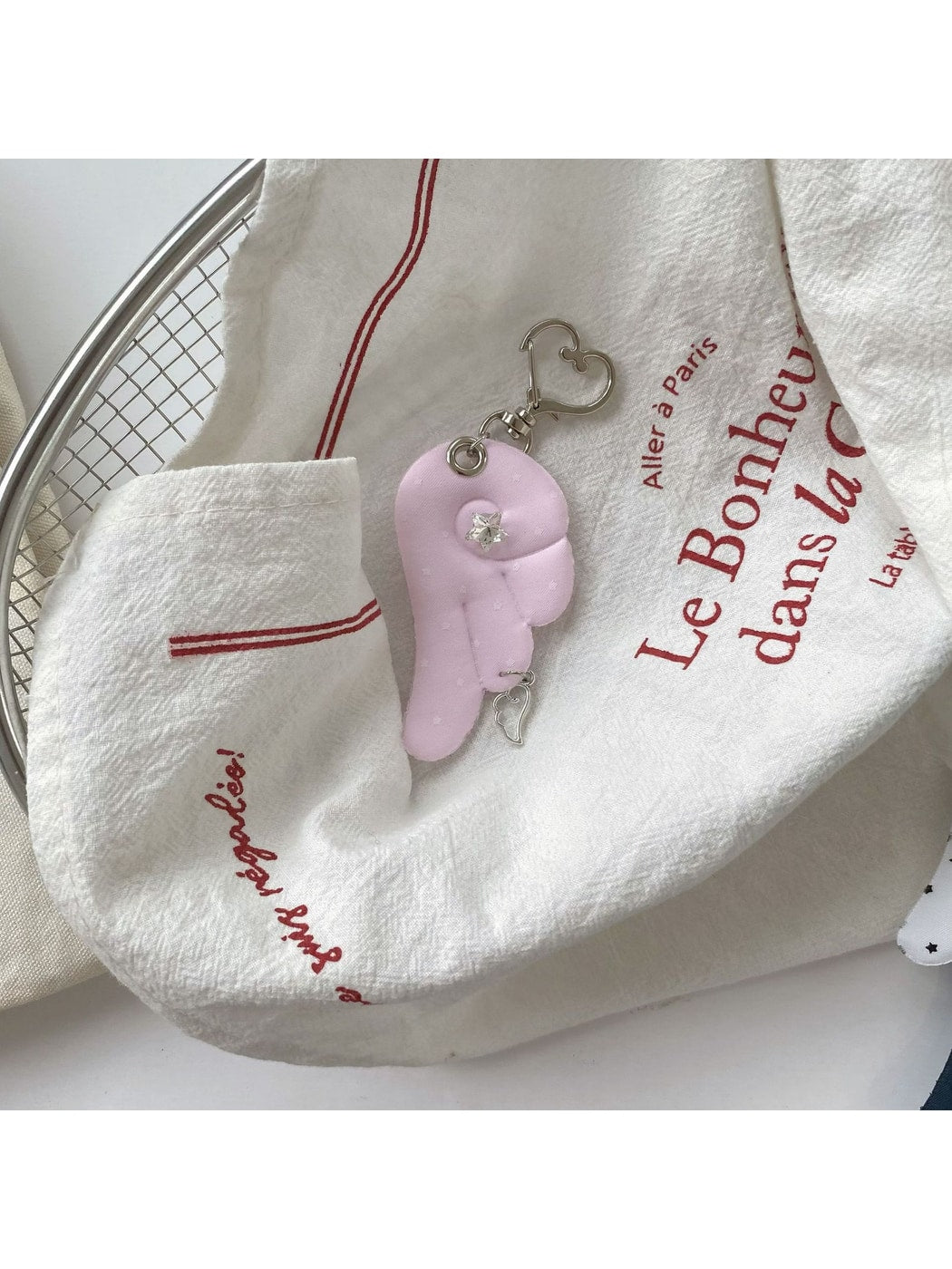 Keypus - Retro Polka Dot Wing Bag Charm Keychain