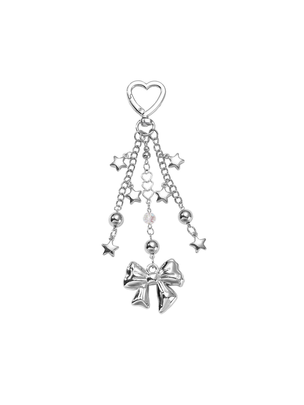 Keypus - Y2K Alloy Bow and Star Dangle Keychain