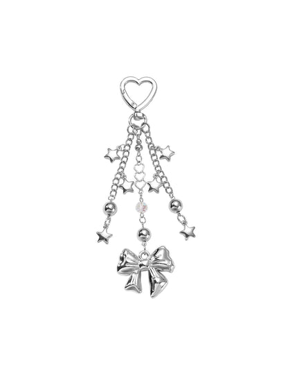 Keypus - Y2K Alloy Bow and Star Dangle Keychain