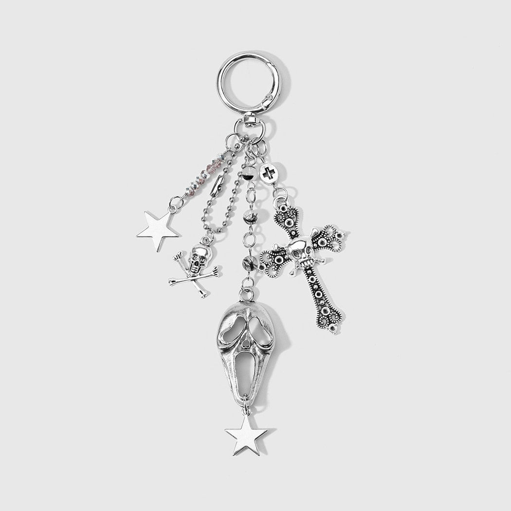 Keypus - Halloween Retro Skull and Cross Keychain