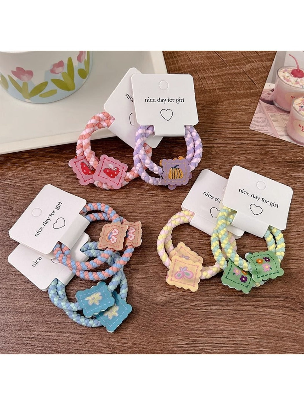 Gifty - Colorful Patterned Hair Ties - 2 Pack