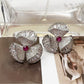 Earedge - Flower Shape Synthetic Zircon Stud Earrings