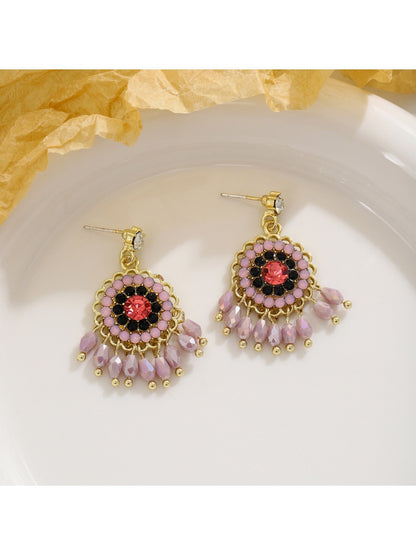 Earedge - Retro Colorblock Hoop Earrings