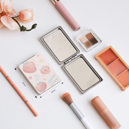 Mirroray - Strawberry Pattern Desktop Foldable Makeup Mirror