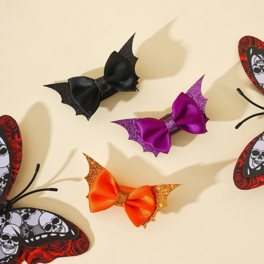 Beau - Halloween Sequin Batwing Bow Hair Clip