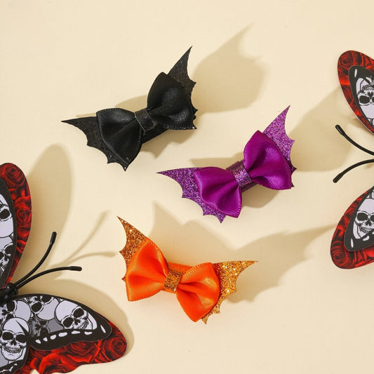Beau - Halloween Sequin Batwing Bow Hair Clip