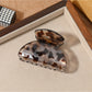 Beau - Semi Circular Leopard Print Hair Claw Clip
