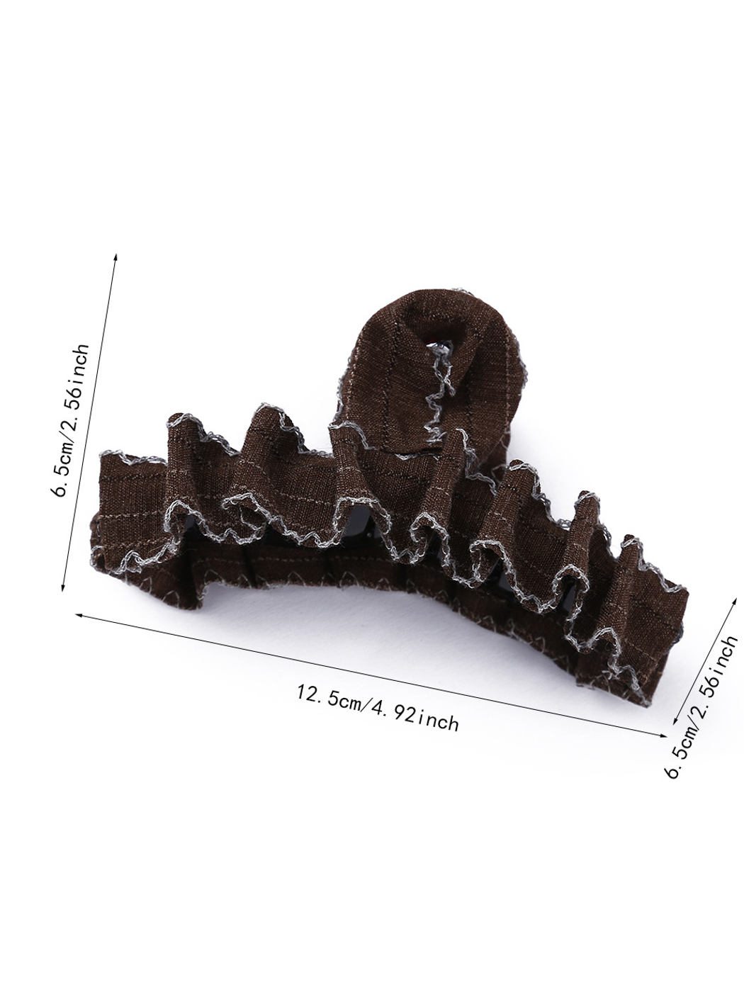 Beau - Pleated Heart Detail Claw Hair Clip
