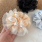 Gifty - Ruffled Mesh Satin Double-Layer Scrunchie
