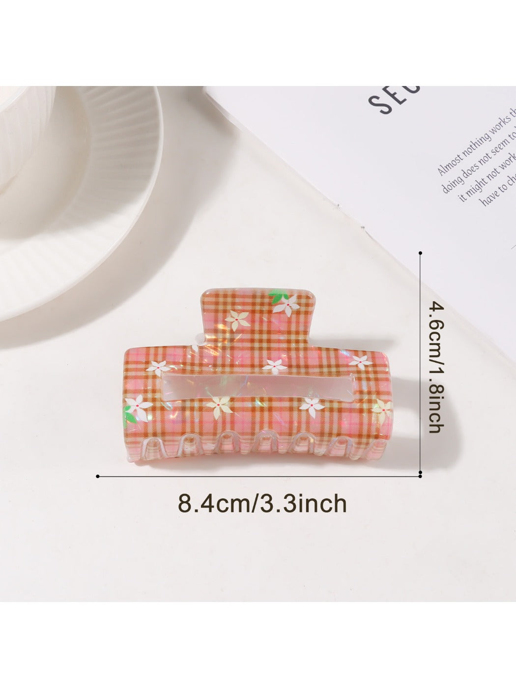 Beau - Elegant Plaid Square Hair Claw Clip