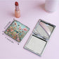 Mirroray - Foldable Floral Print Glass Makeup Mirror