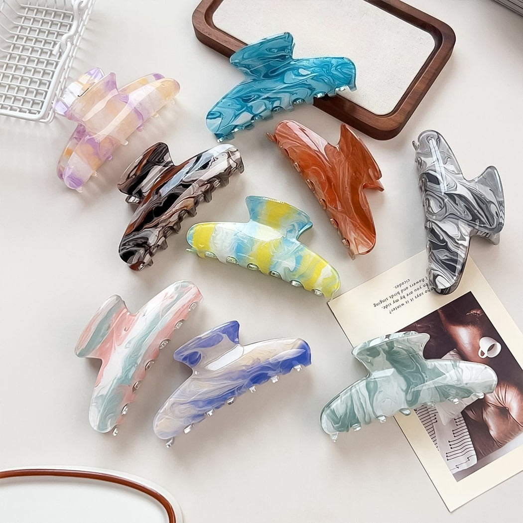 Beau - Vintage Marble Pattern Acrylic Claw Clip