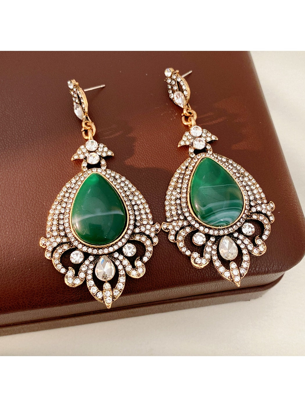 Nozari - Retro Teardrop Dangle Earrings Necklace