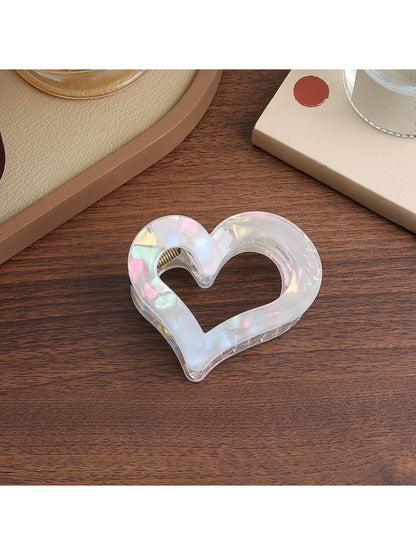 Beau - Iridescent Heart Shaped Claw Clip