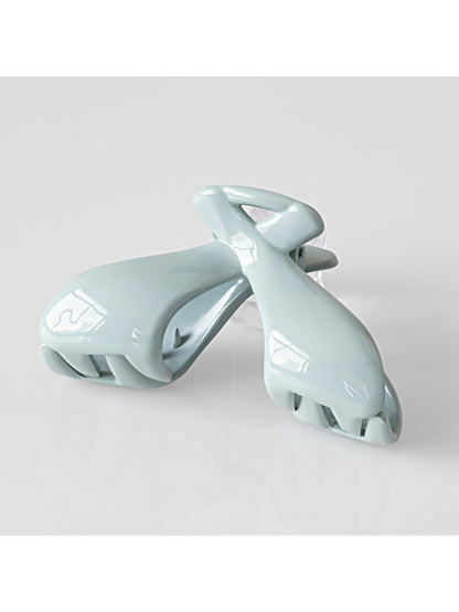 Beau - Solid Color Large Crossed Design Claw Clip