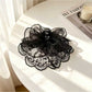 Beau - Flower Mesh Bow Lace Trim Decorative Claw Clip