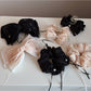 Beau - Polka Dot Ribbon Bow Detail Hair Claw Clip