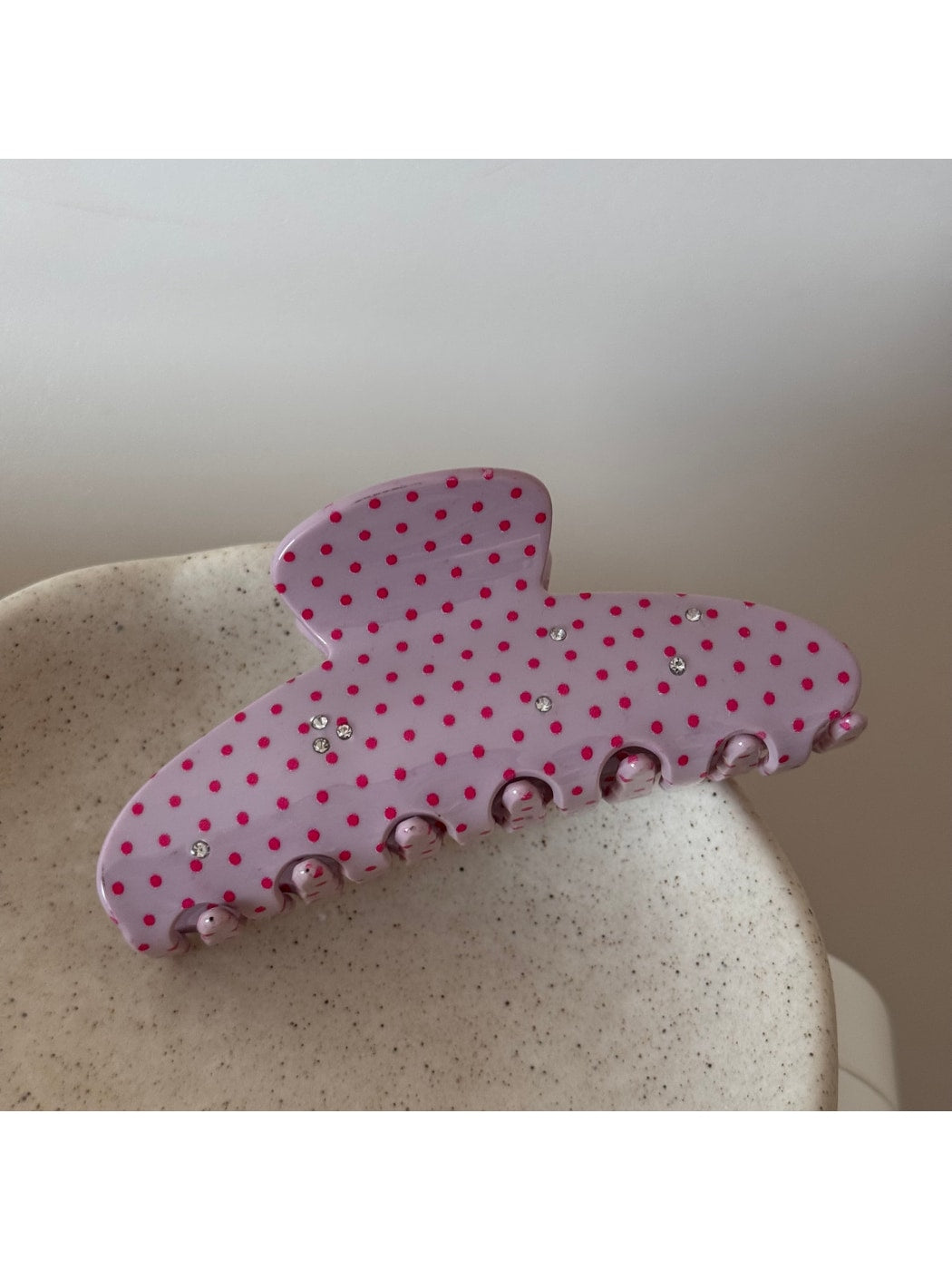 Beau - Semi-Circular Polka Dot Acetate Claw Clip