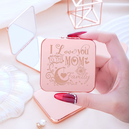 Mirroray - Engraved Cover Portable Touch Up Makeup Mirror