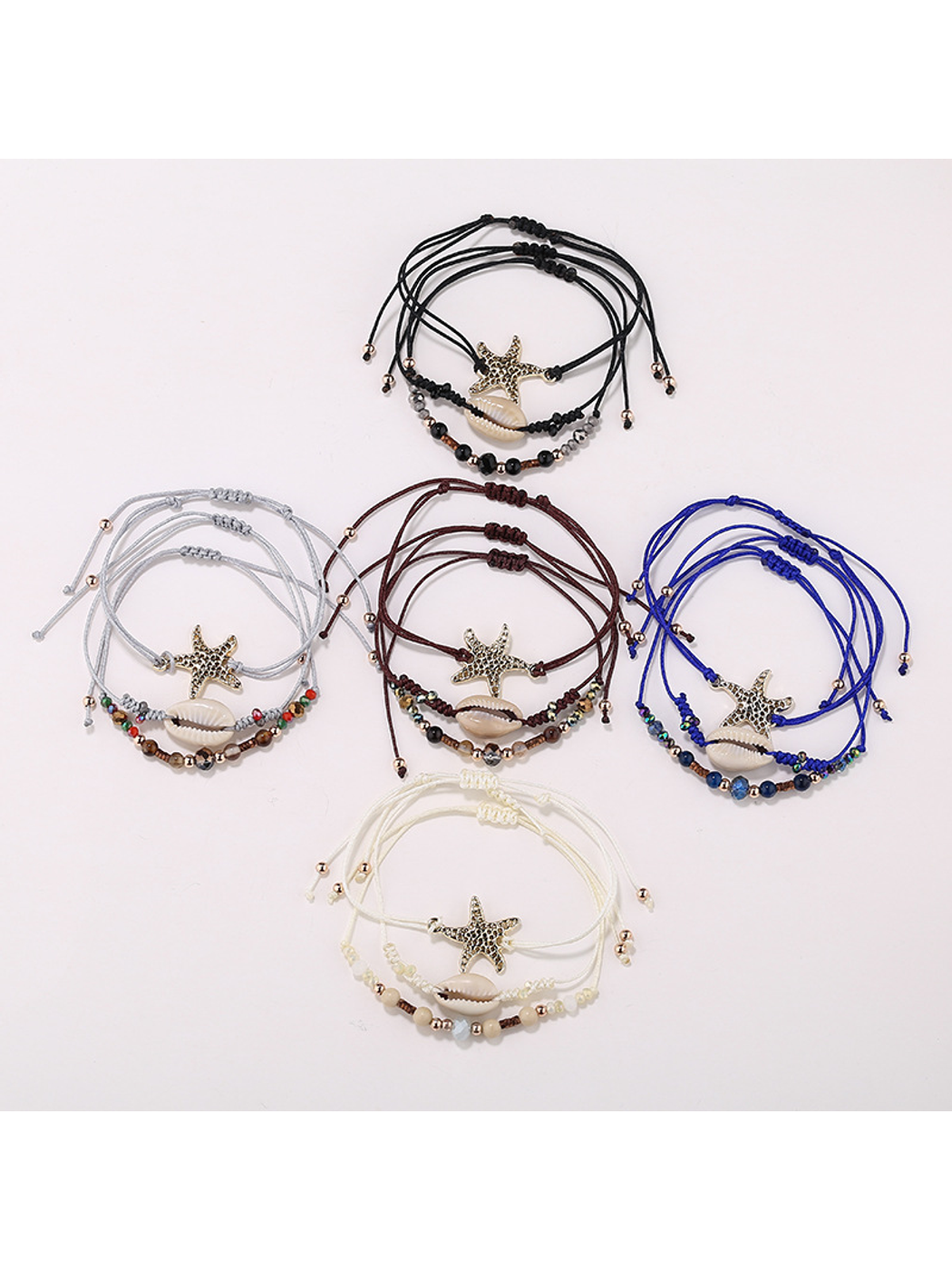 Lovra - Beaded Starfish Accent Bohemian Bracelet