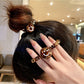 Gifty - Retro Spiral Cord Smiley Face Hair Tie