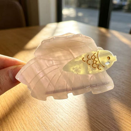 Beau - Playful Fish Motif Acetate Claw Clip