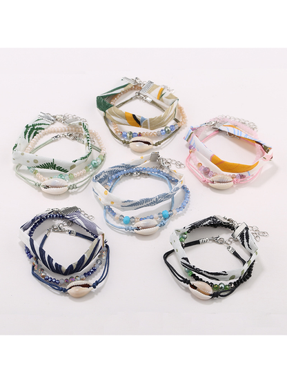 Lovra - Ocean Style Layered Shell Shaped Beaded Bracelet