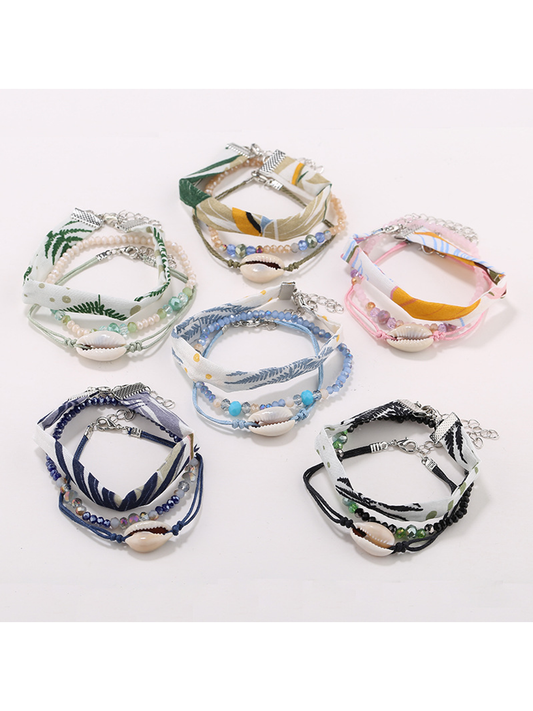 Lovra - Ocean Style Layered Shell Shaped Beaded Bracelet