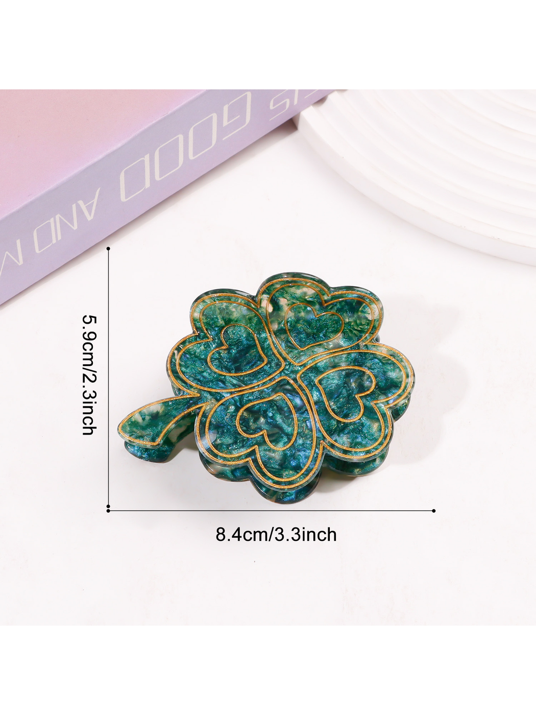 Beau - Glossy Four Leaf Clover Hair Claw Clip