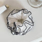 Gifty - Black Edge Polka Dot Ruched Scrunchie