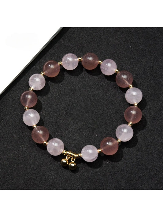 Lovra minimalist heart pendant beaded bracelet on a white background