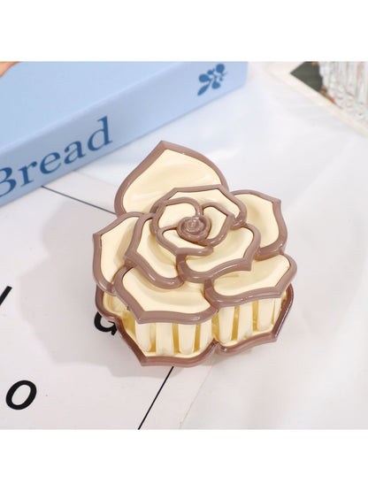 Beau - Rose Shape Plastic Floral Decorative Claw Clip