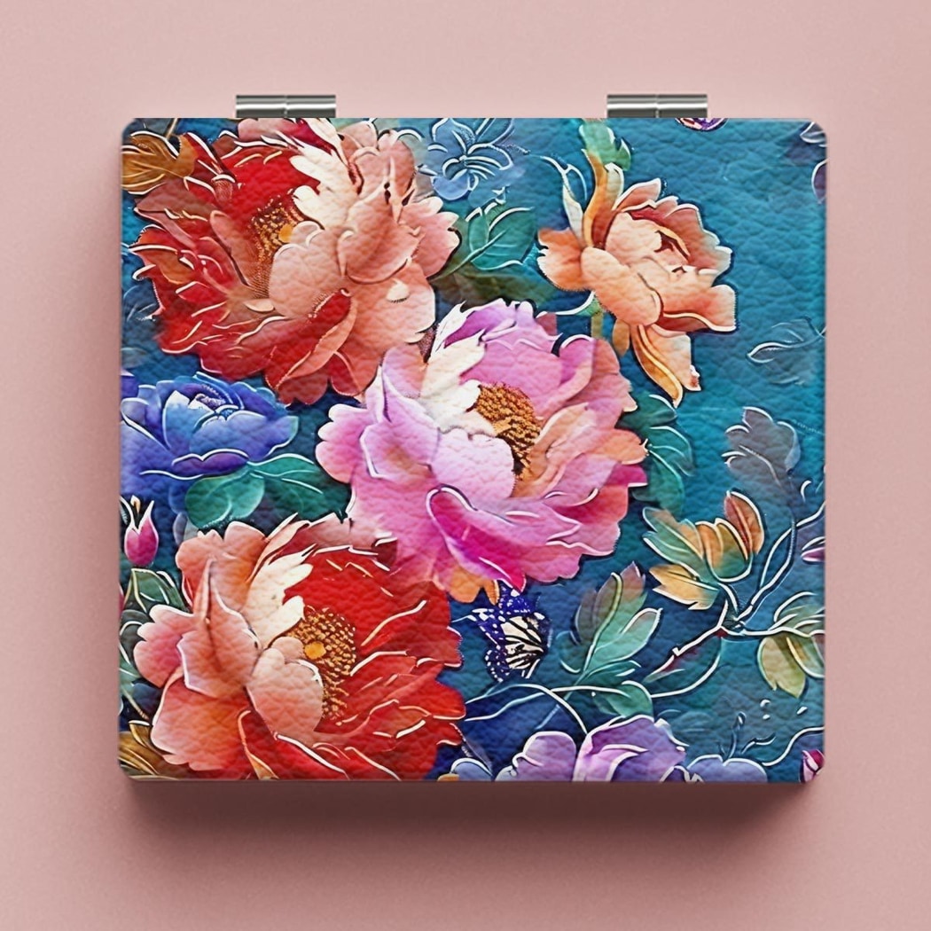 Mirroray - Portable Cartoon Floral Tabletop Makeup Mirror
