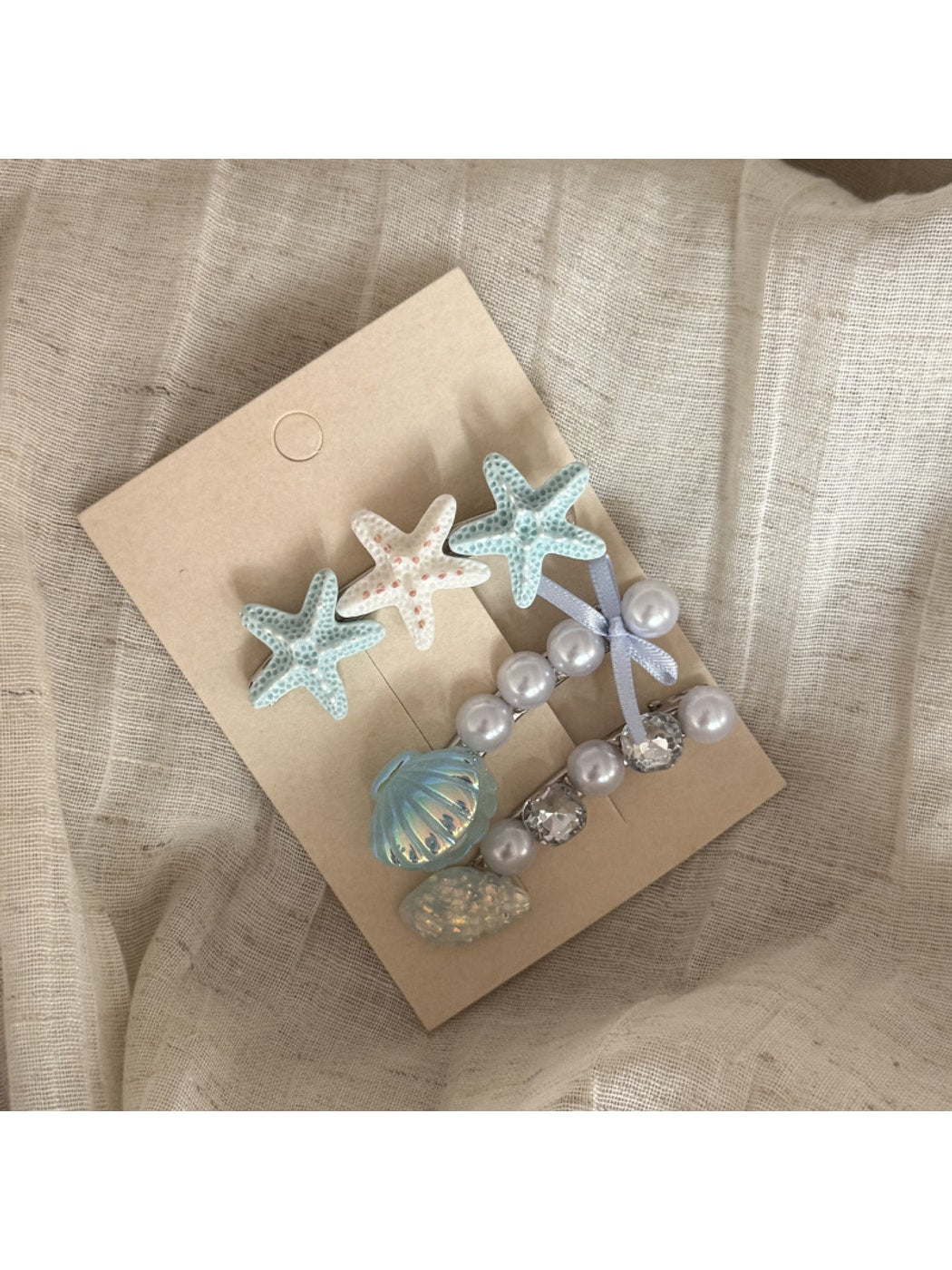 Beau - Acrylic Alloy Starfish Hair Clip Set