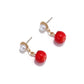 Earedge - Enamel Apple Alloy Drop Dangle Earrings