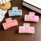 Beau - Sweet Style Pink Flower Pattern Claw Clip