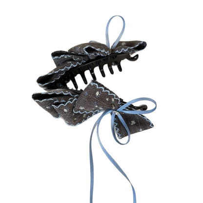 Beau - Layered Bow Ribbon Accent Hair Styling Banana Clip