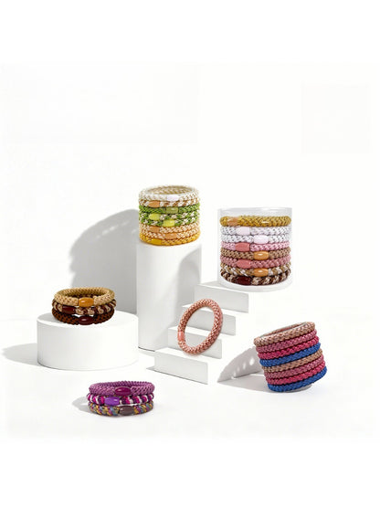Gifty - Twill Twisted-Shaped Hair Tie Set