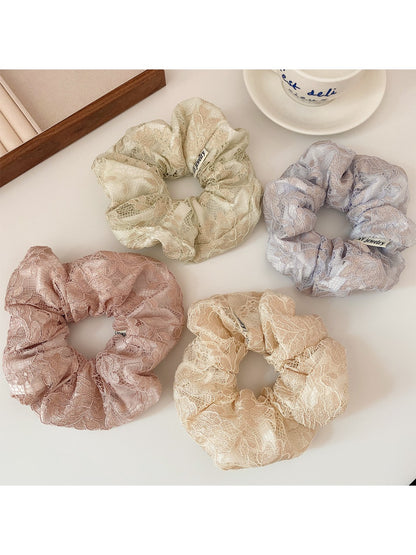 Gifty - Spring Hollow Embroidery Scrunchie Hair Tie