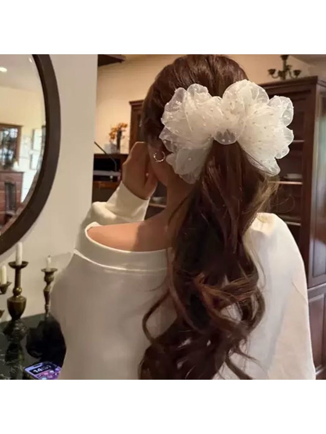 Gifty - Puffy Polka-Dot Tulle Scrunchie