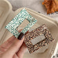 Beau - Retro Dot Pattern Square Acetate Hair Claw Clip